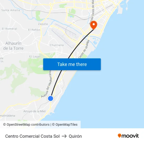 Centro Comercial Costa Sol to Quirón map