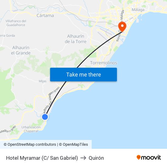 Hotel Myramar (C/ San Gabriel) to Quirón map