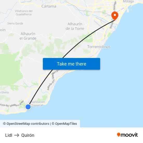 Lidl to Quirón map