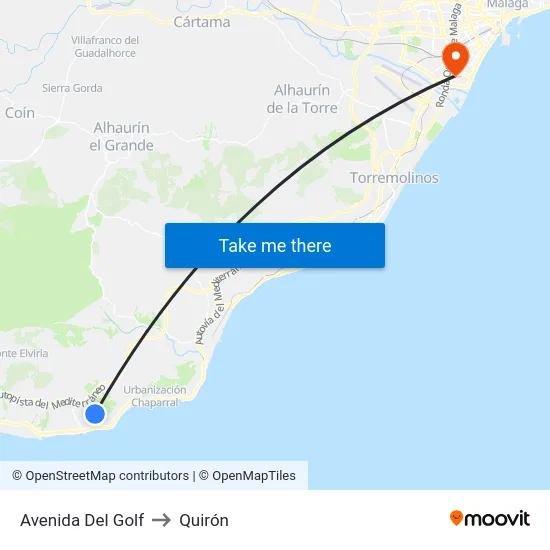 Avenida Del Golf to Quirón map