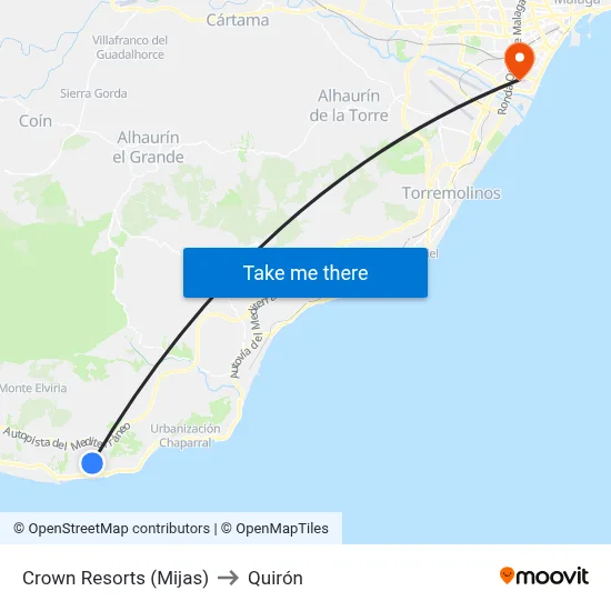 Crown Resorts (Mijas) to Quirón map