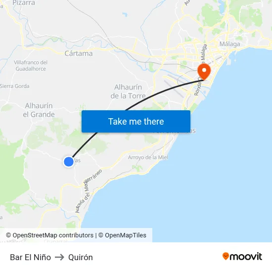 Bar El Niño to Quirón map