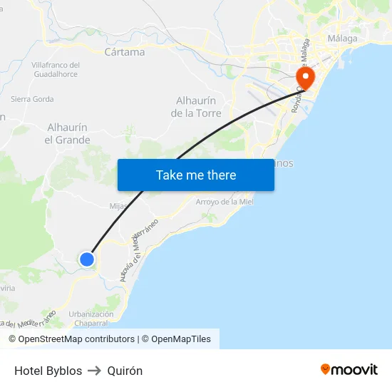 Hotel Byblos to Quirón map