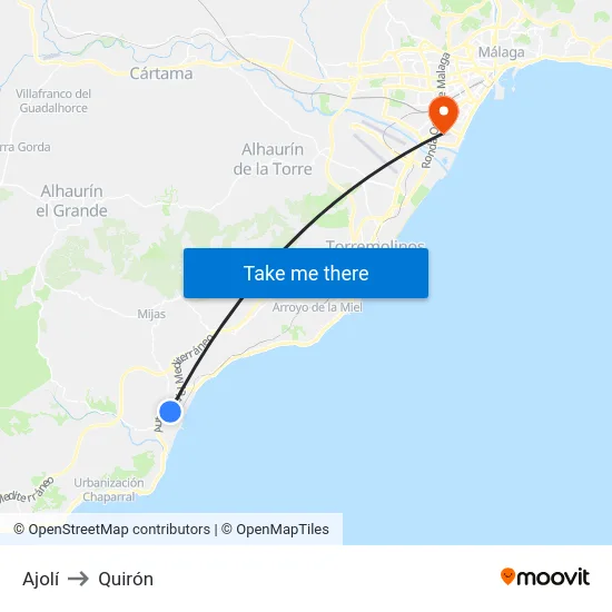 Ajolí to Quirón map