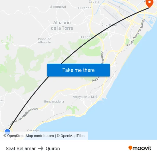Seat Bellamar to Quirón map