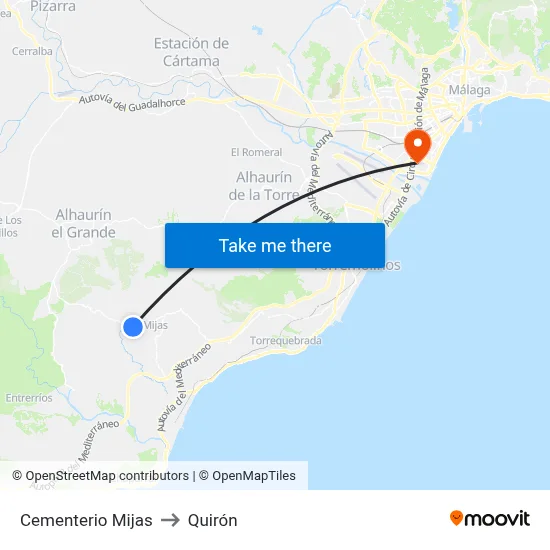 Cementerio Mijas to Quirón map