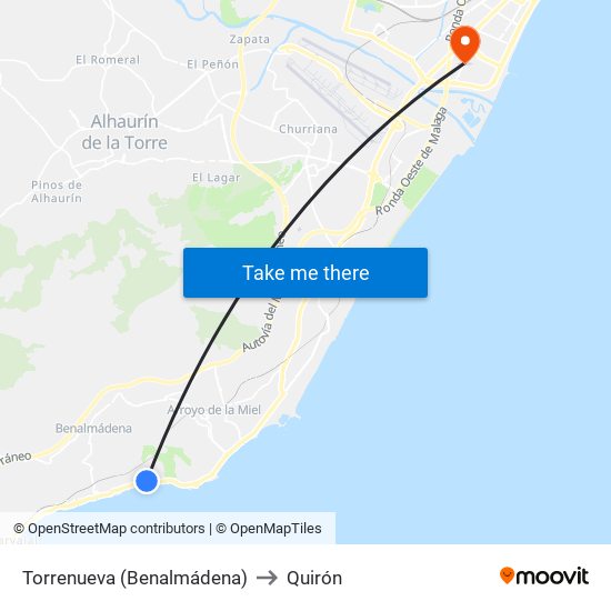 Torrenueva (Benalmádena) to Quirón map