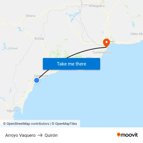 Arroyo Vaquero to Quirón map