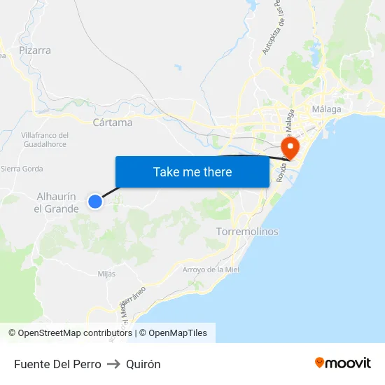 Fuente Del Perro to Quirón map