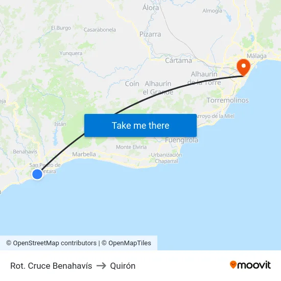 Rot. Cruce Benahavís to Quirón map