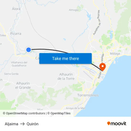 Aljaima to Quirón map