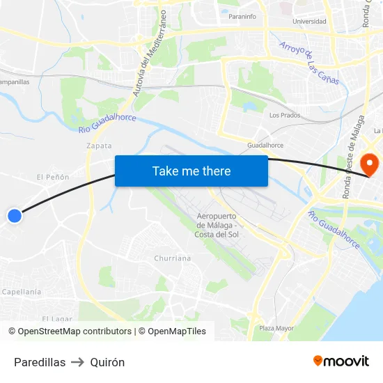 Paredillas to Quirón map