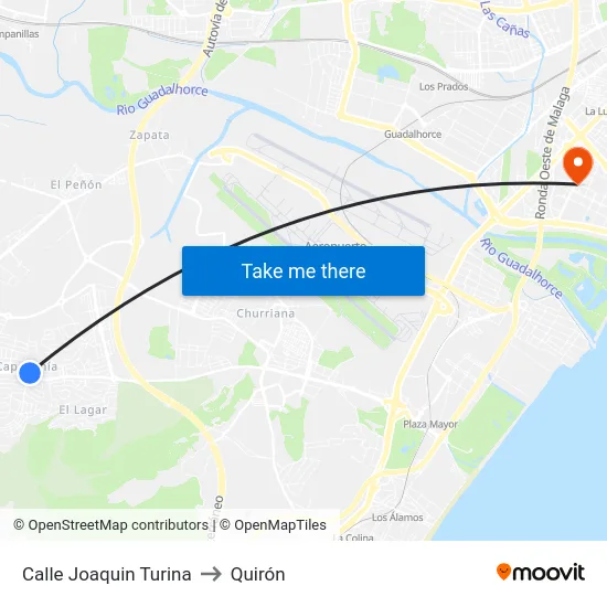 Calle Joaquin Turina to Quirón map