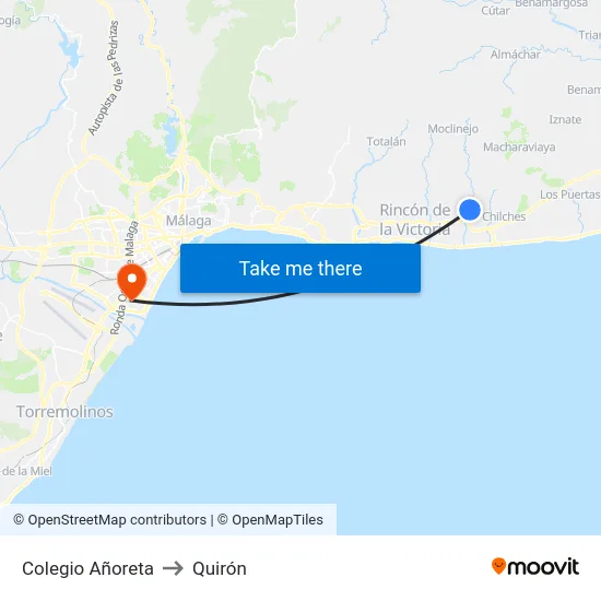 Colegio Añoreta to Quirón map