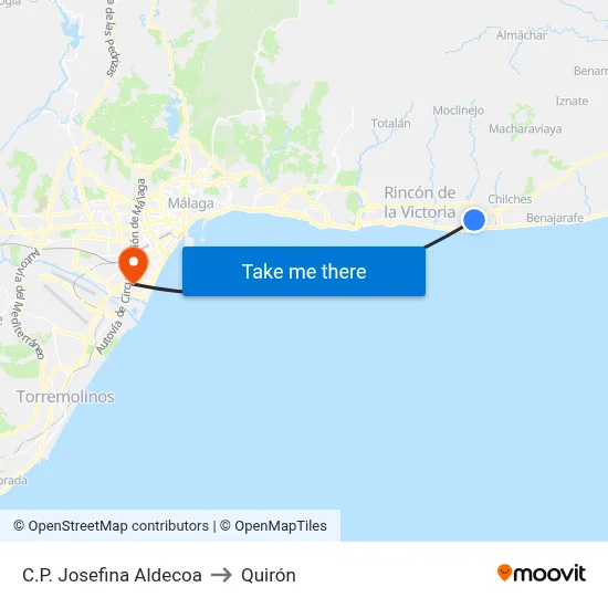 C.P. Josefina Aldecoa to Quirón map