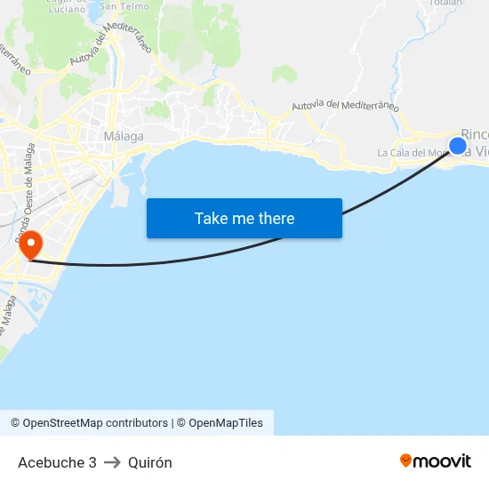 Acebuche 3 to Quirón map