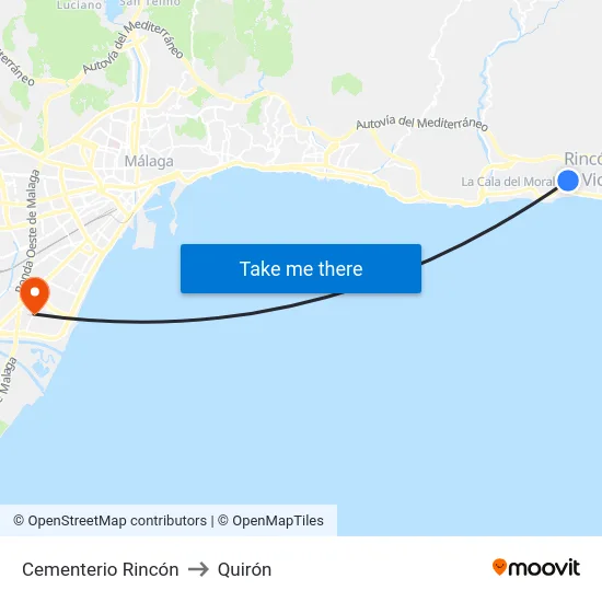 Cementerio Rincón to Quirón map