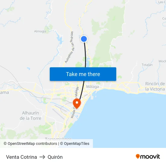 Venta Cotrina to Quirón map
