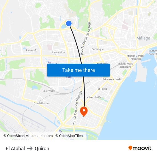 El Atabal to Quirón map