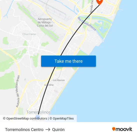 Torremolinos Centro to Quirón map