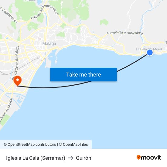 Iglesia La Cala (Serramar) to Quirón map