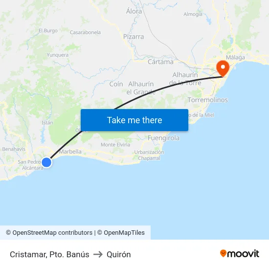 Cristamar, Pto. Banús to Quirón map