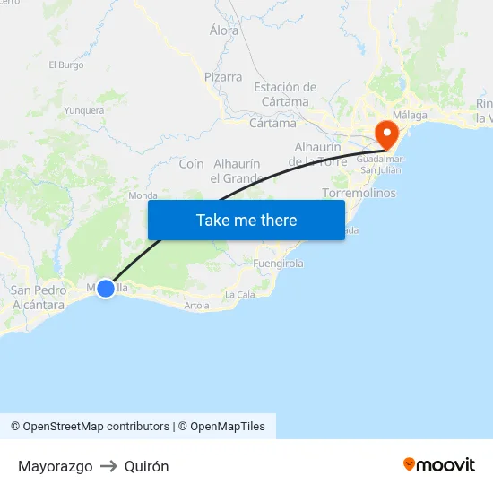Mayorazgo to Quirón map