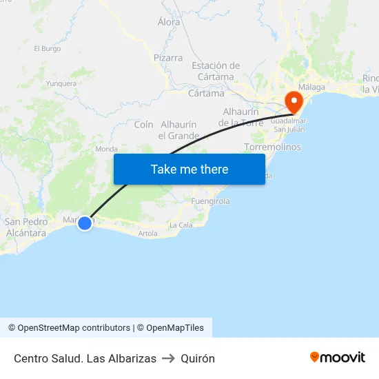 Centro de Salud Las Albarizas to Quirón map