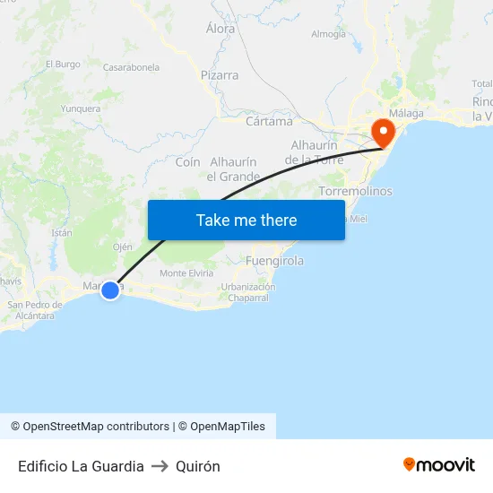 Edificio La Guardia to Quirón map