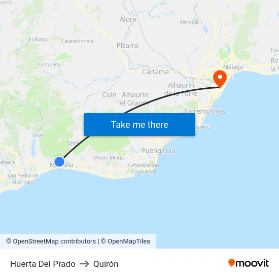 Huerta Del Prado to Quirón map