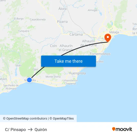 C/ Pinsapo to Quirón map