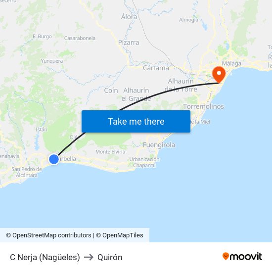 C Nerja (Nagüeles) to Quirón map
