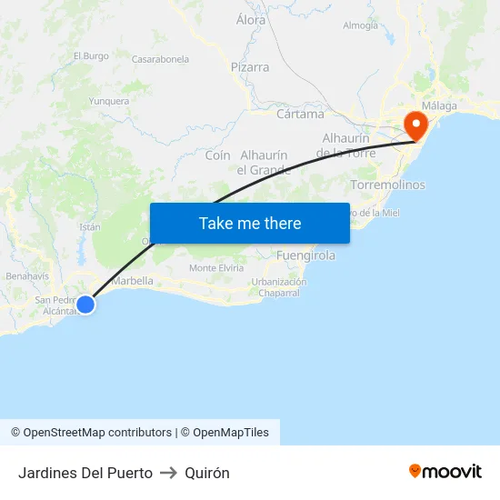 Jardines Del Puerto to Quirón map