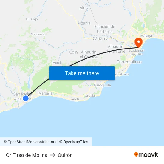 C/ Tirso de Molina to Quirón map