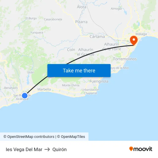 Ies Vega Del Mar to Quirón map