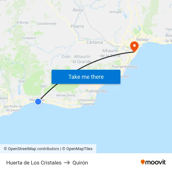 Huerta de Los Cristales to Quirón map