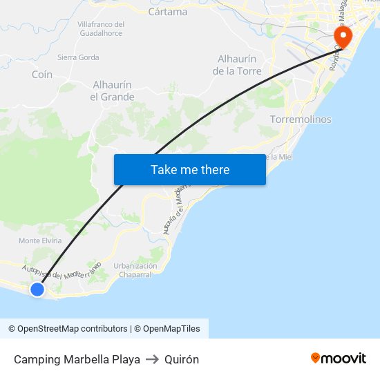 Camping Marbella Playa to Quirón map