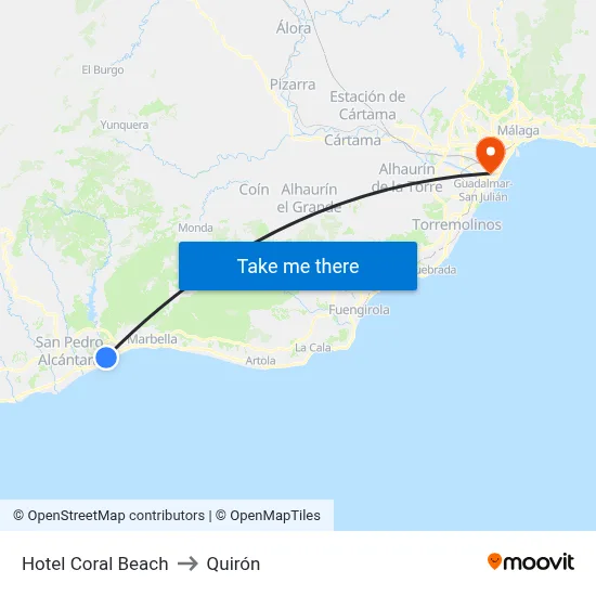 Hotel Coral Beach to Quirón map