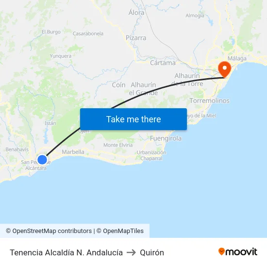 Tenencia Alcaldía N. Andalucía to Quirón map