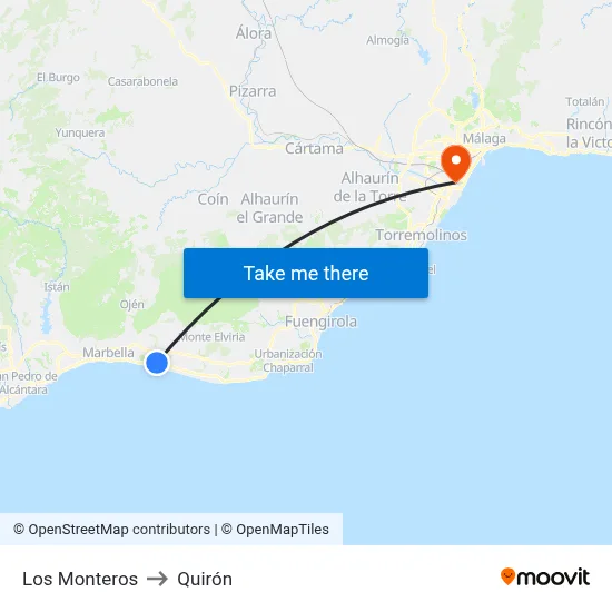 Los Monteros to Quirón map