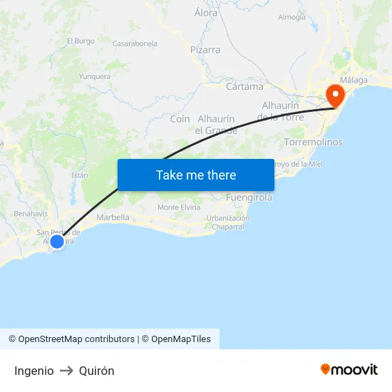 Ingenio to Quirón map