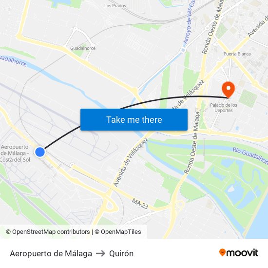 Aeropuerto de Málaga to Quirón map