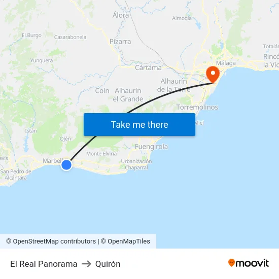 El Real Panorama to Quirón map