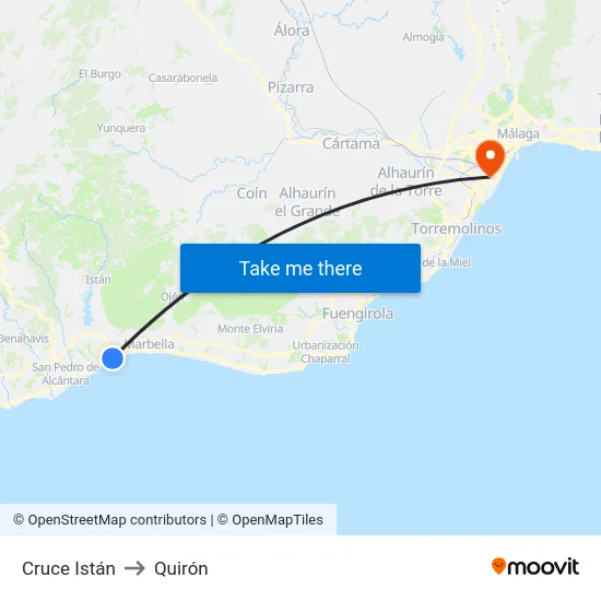 Cruce Istán to Quirón map