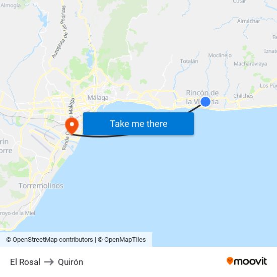 El Rosal to Quirón map