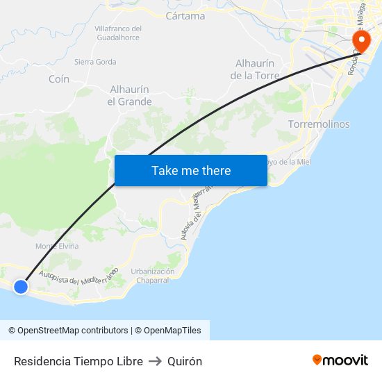 Residencia Tiempo Libre to Quirón map