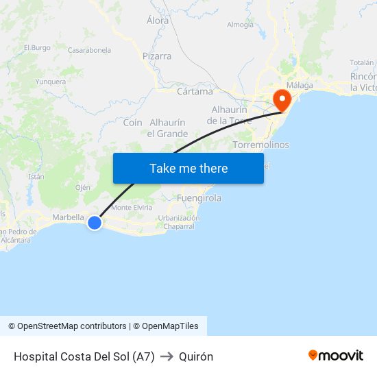 Hospital Costa Del Sol (A7) to Quirón map