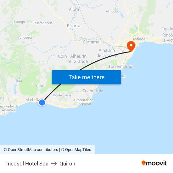 Incosol Hotel Spa to Quirón map