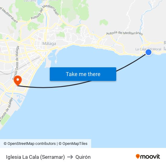 Iglesia La Cala (Serramar) to Quirón map