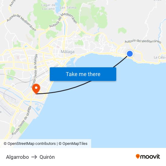 Algarrobo to Quirón map